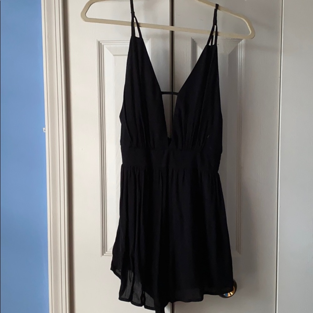Black Plunge Romper